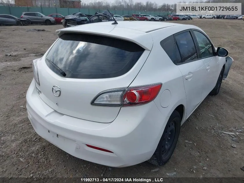 2013 Mazda Mazda3 VIN: JM1BL1KF0D1729655 Lot: 11992713