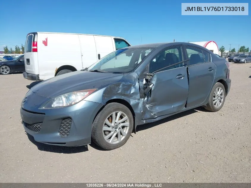 2013 Mazda Mazda3 VIN: JM1BL1V76D1733018 Lot: 12035226