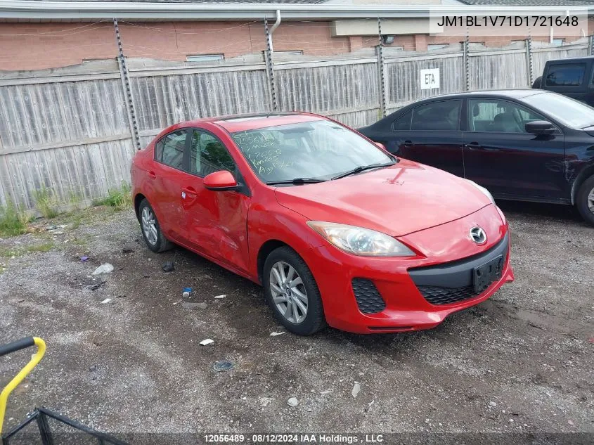 2013 Mazda Mazda3 VIN: JM1BL1V71D1721648 Lot: 12056489