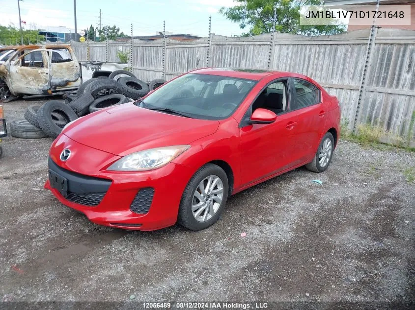 2013 Mazda Mazda3 VIN: JM1BL1V71D1721648 Lot: 12056489