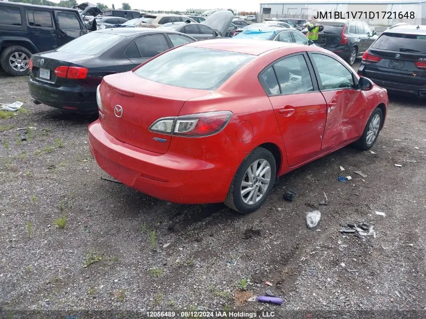 2013 Mazda Mazda3 VIN: JM1BL1V71D1721648 Lot: 12056489