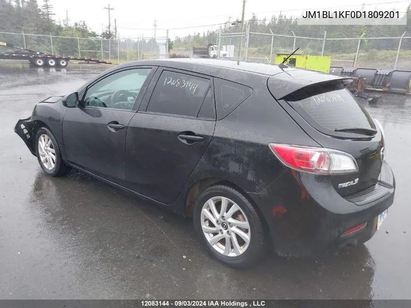 2013 Mazda Mazda3 VIN: JM1BL1KF0D1809201 Lot: 12083144