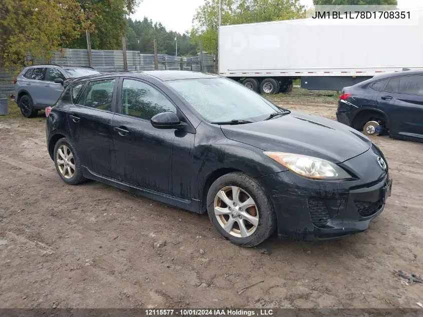 2013 Mazda Mazda3 VIN: JM1BL1L78D1708351 Lot: 12115577