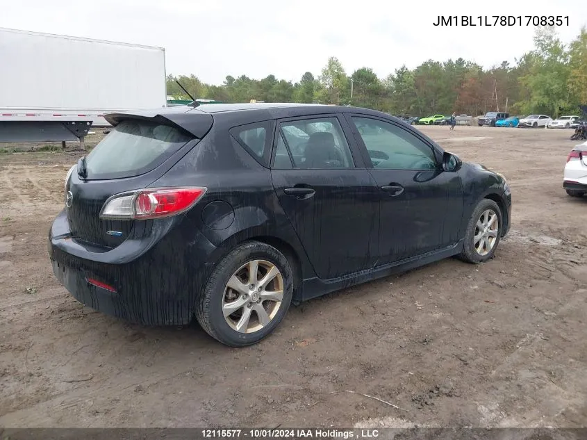 2013 Mazda Mazda3 VIN: JM1BL1L78D1708351 Lot: 12115577