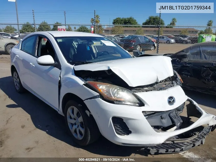 2013 Mazda Mazda3 I Sv VIN: JM1BL1TG2D1759344 Lot: 40294921