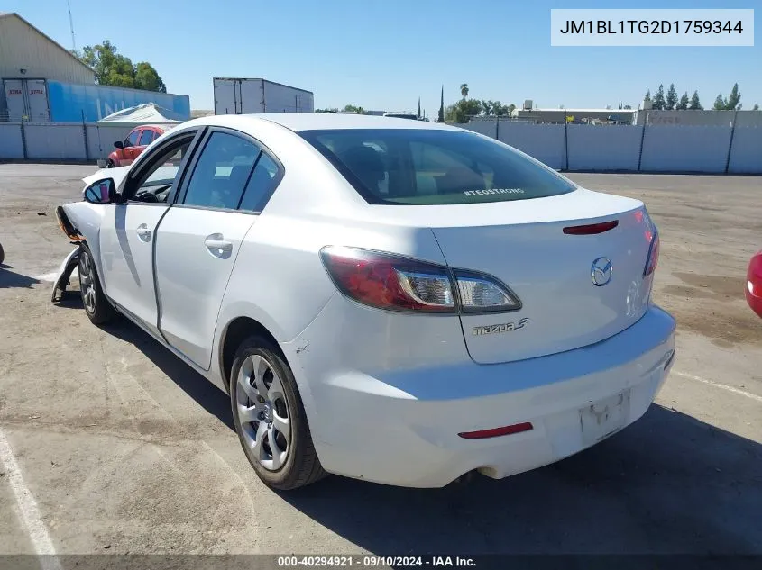 2013 Mazda Mazda3 I Sv VIN: JM1BL1TG2D1759344 Lot: 40294921