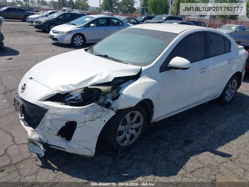 2013 Mazda 3 I VIN: JM1BL1UP2D1792777 Lot: 40448776