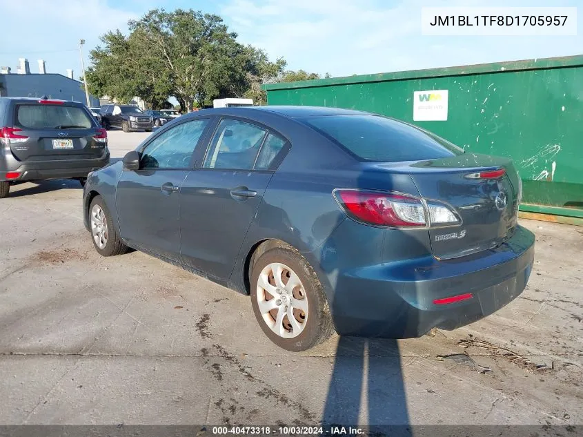 2013 Mazda Mazda3 I Sv VIN: JM1BL1TF8D1705957 Lot: 40473318