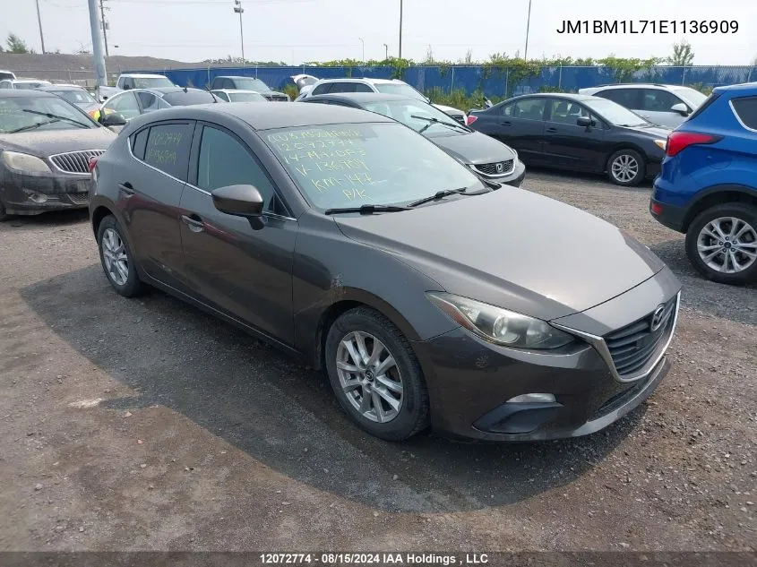 2014 Mazda 3 Touring VIN: JM1BM1L71E1136909 Lot: 12072774