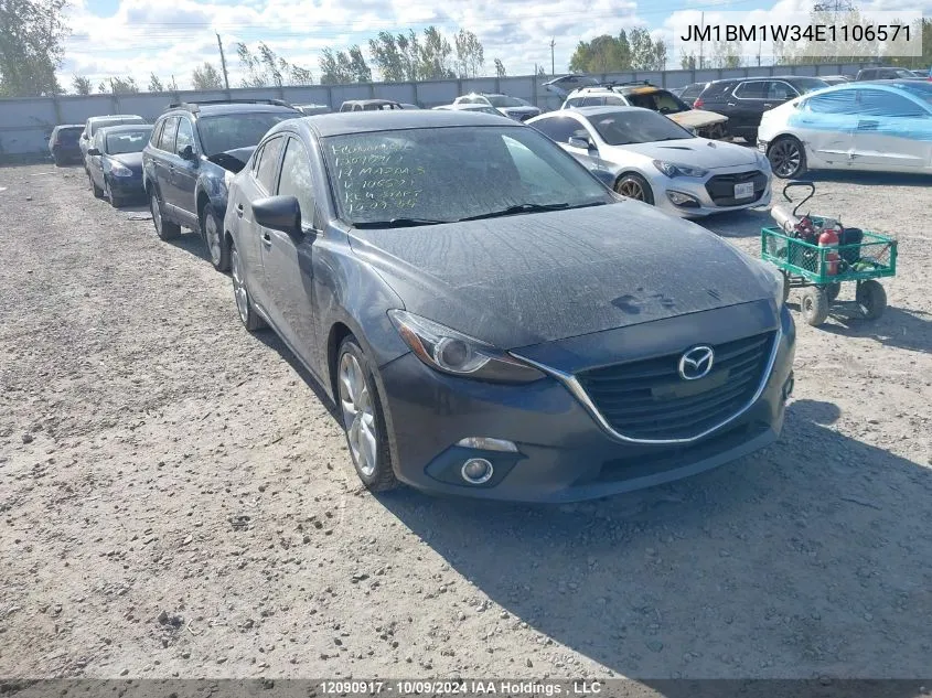 2014 Mazda Mazda3 VIN: JM1BM1W34E1106571 Lot: 12090917