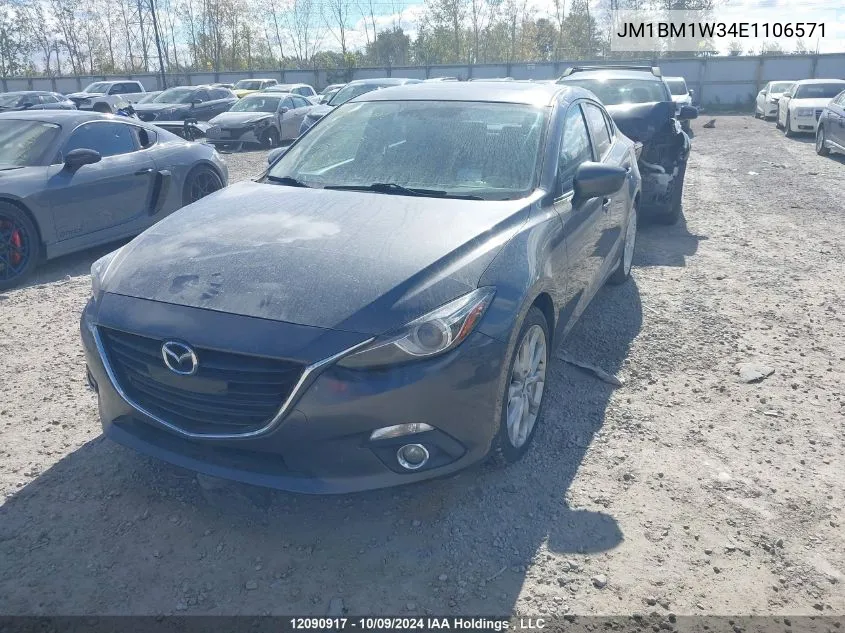 2014 Mazda Mazda3 VIN: JM1BM1W34E1106571 Lot: 12090917