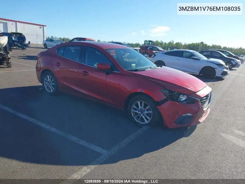 2014 Mazda Mazda3 VIN: 3MZBM1V76EM108035 Lot: 12093659