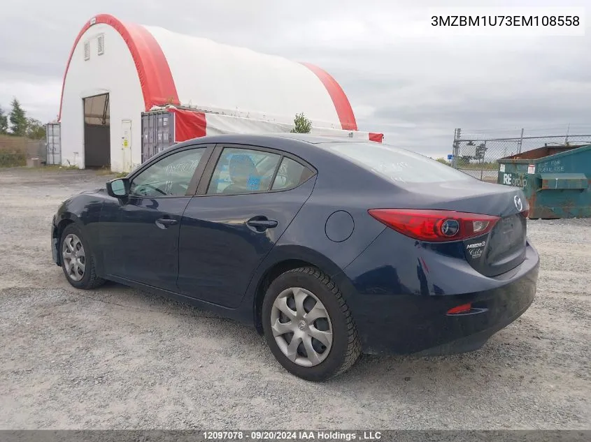 2014 Mazda 3 Mazda VIN: 3MZBM1U73EM108558 Lot: 12097078