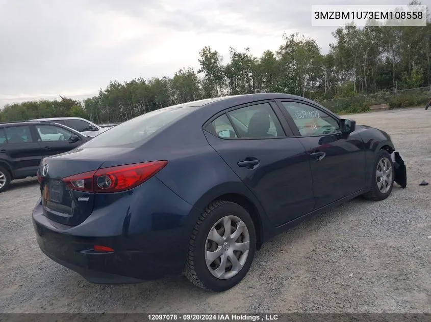 2014 Mazda 3 Mazda VIN: 3MZBM1U73EM108558 Lot: 12097078