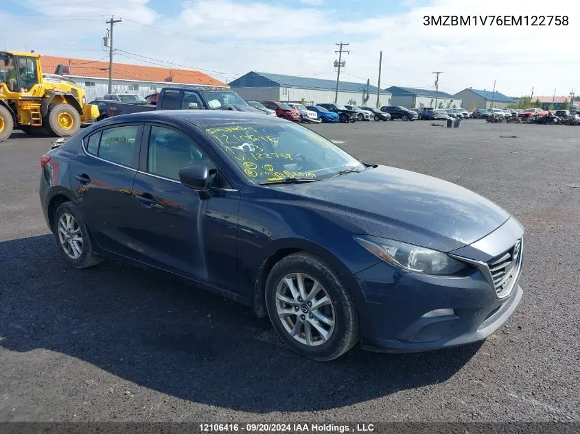 2014 Mazda 3 Touring VIN: 3MZBM1V76EM122758 Lot: 12106416