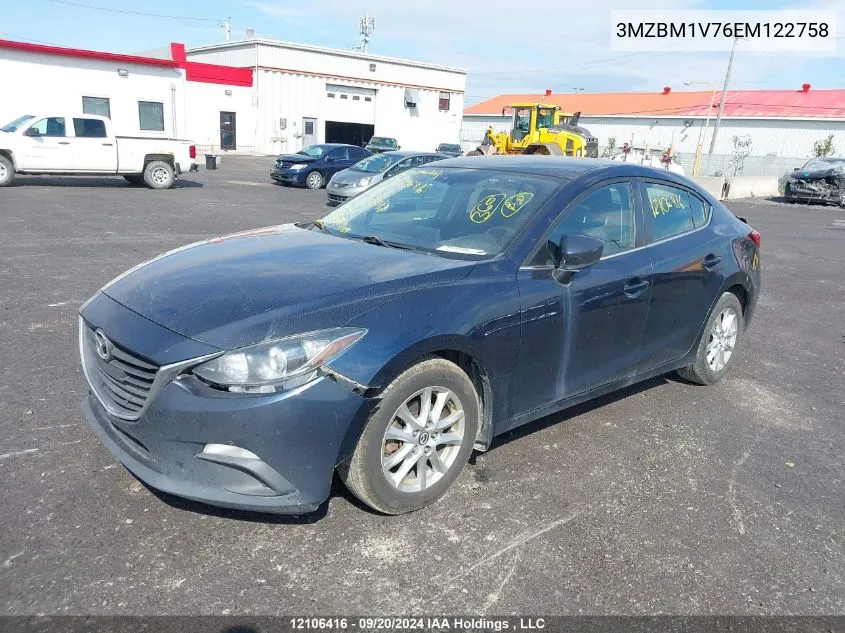 2014 Mazda 3 Touring VIN: 3MZBM1V76EM122758 Lot: 12106416