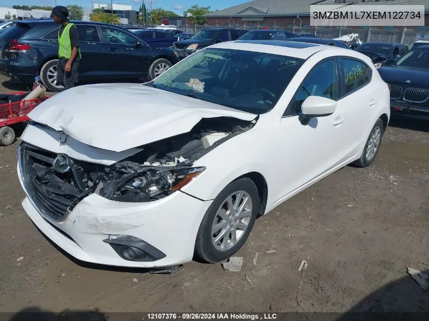 2014 Mazda Mazda3 VIN: 3MZBM1L7XEM122734 Lot: 12107376