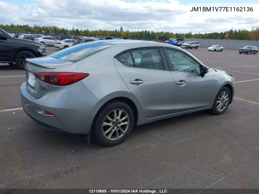 2014 Mazda Mazda3 VIN: JM1BM1V77E1162136 Lot: 12115685