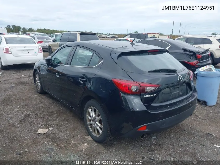 2014 Mazda Mazda3 VIN: JM1BM1L76E1124951 Lot: 12116161