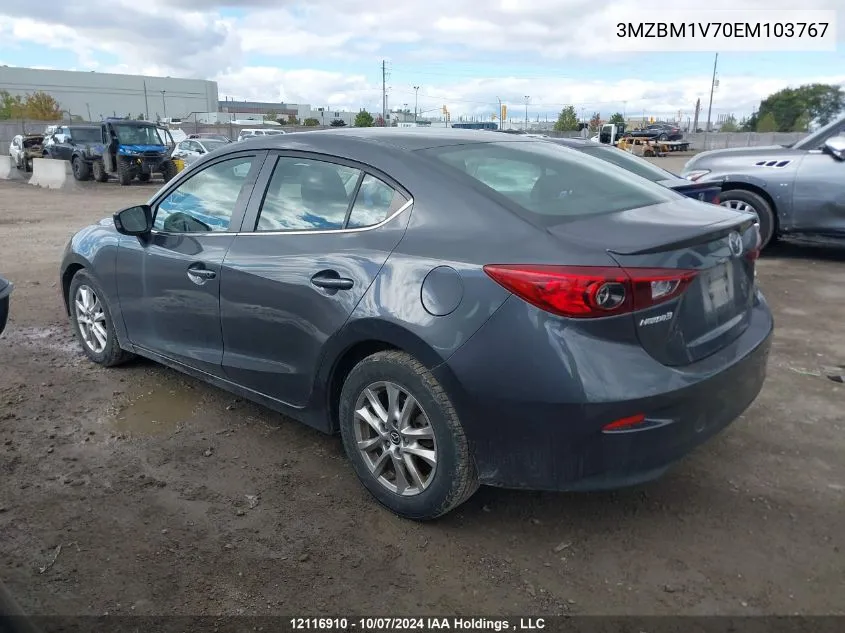 2014 Mazda Mazda3 VIN: 3MZBM1V70EM103767 Lot: 12116910