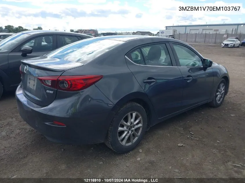 2014 Mazda Mazda3 VIN: 3MZBM1V70EM103767 Lot: 12116910