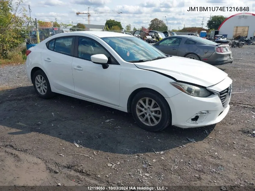 2014 Mazda Mazda3 VIN: JM1BM1U74E1216848 Lot: 12119053