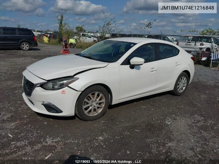 2014 Mazda Mazda3 VIN: JM1BM1U74E1216848 Lot: 12119053