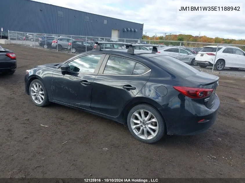 2014 Mazda Mazda3 VIN: JM1BM1W35E1188942 Lot: 12125916