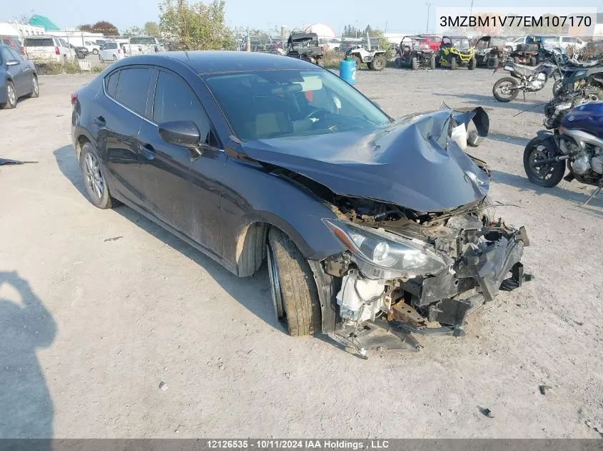 2014 Mazda Mazda3 VIN: 3MZBM1V77EM107170 Lot: 12126535