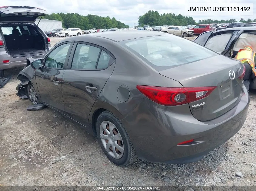 2014 Mazda Mazda3 I Sport VIN: JM1BM1U70E1161492 Lot: 40022192