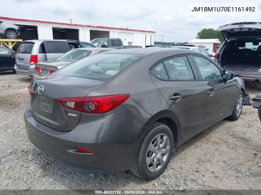 2014 Mazda Mazda3 I Sport VIN: JM1BM1U70E1161492 Lot: 40022192