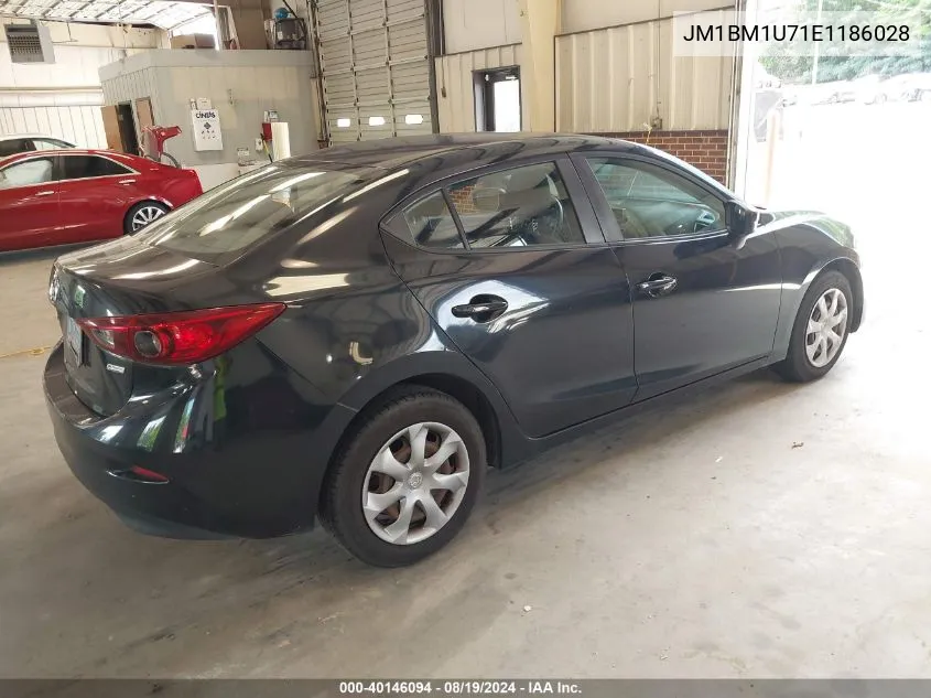 2014 Mazda Mazda3 I Sport VIN: JM1BM1U71E1186028 Lot: 40146094