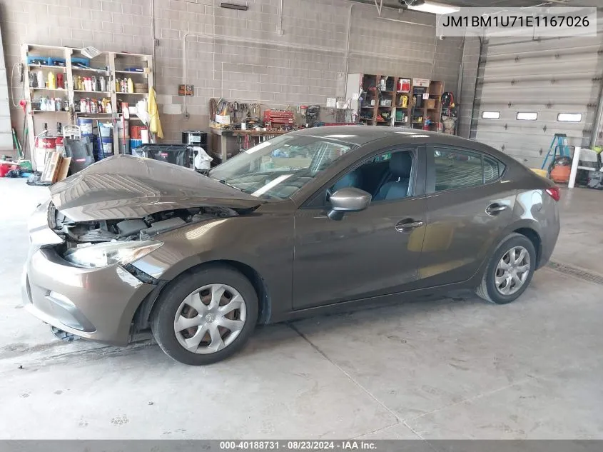 2014 Mazda Mazda3 I Sport VIN: JM1BM1U71E1167026 Lot: 40188731