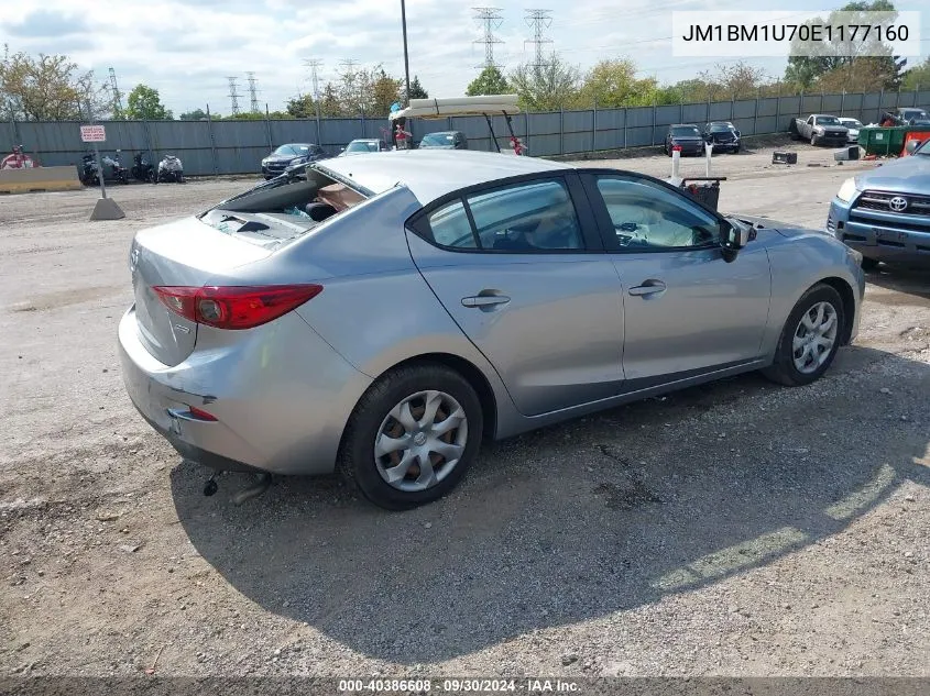 2014 Mazda Mazda3 I Sport VIN: JM1BM1U70E1177160 Lot: 40386608