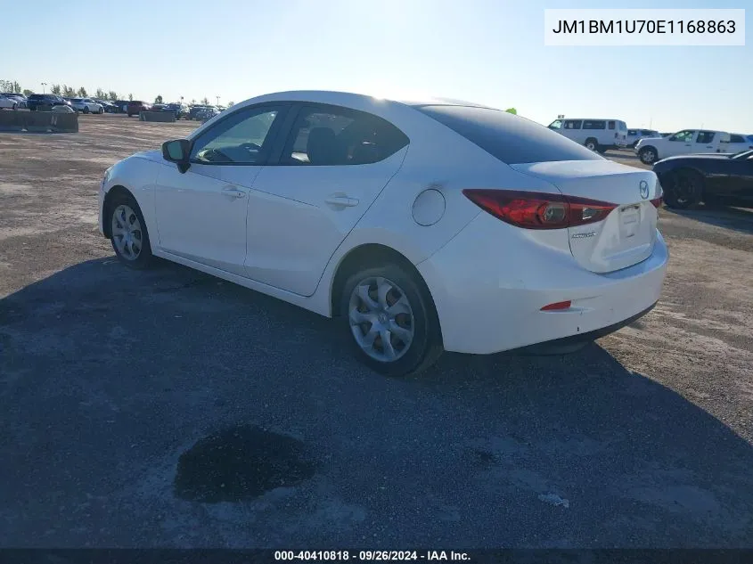 2014 Mazda Mazda3 I Sport VIN: JM1BM1U70E1168863 Lot: 40410818