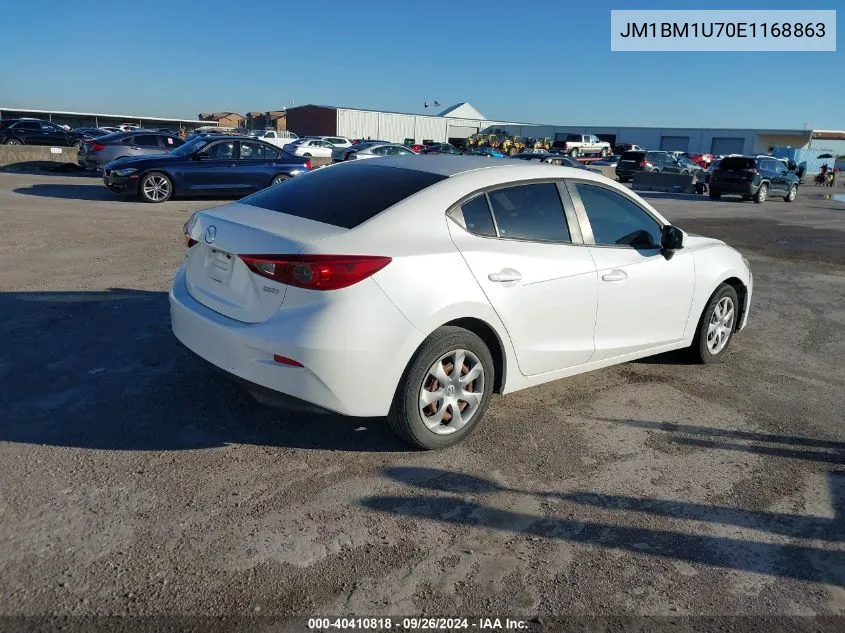 2014 Mazda Mazda3 I Sport VIN: JM1BM1U70E1168863 Lot: 40410818