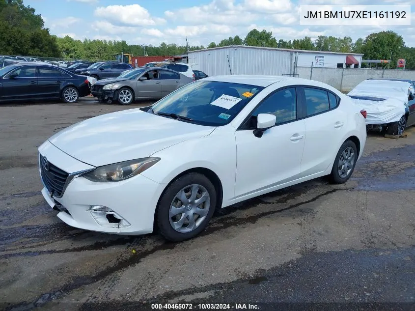 2014 Mazda Mazda3 I Sport VIN: JM1BM1U7XE1161192 Lot: 40465072