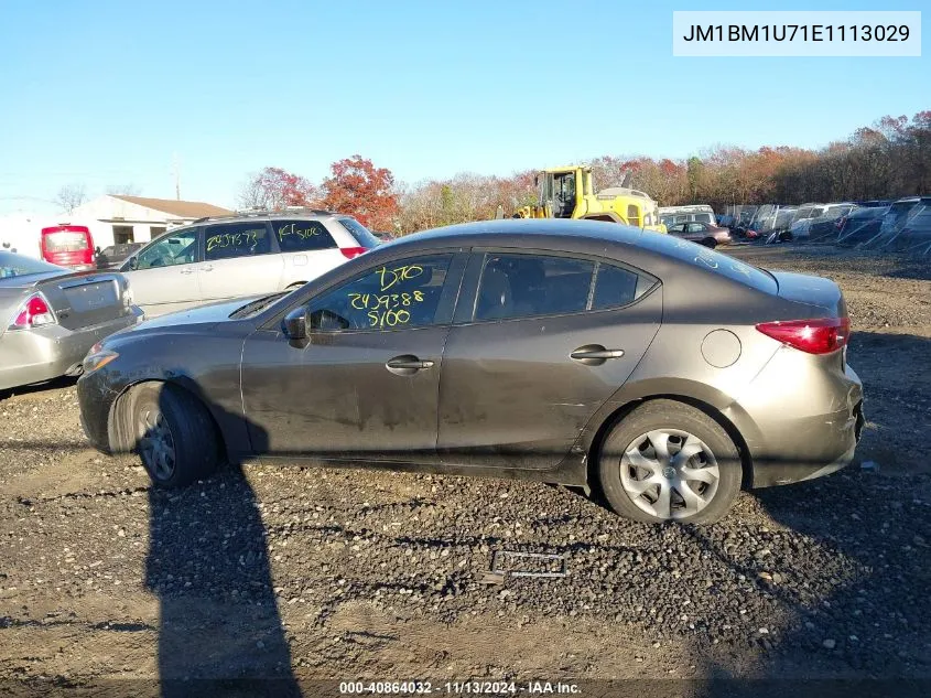 2014 Mazda Mazda3 I Sport VIN: JM1BM1U71E1113029 Lot: 40864032