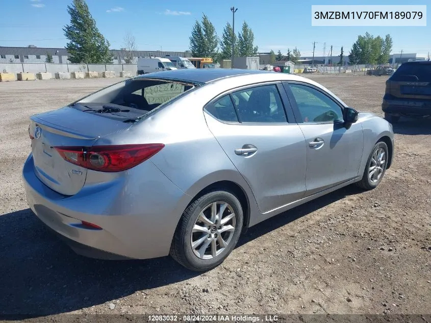 2015 Mazda Mazda3 VIN: 3MZBM1V70FM189079 Lot: 12083032