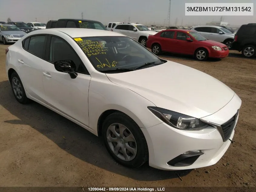 2015 Mazda Mazda3 VIN: 3MZBM1U72FM131542 Lot: 12090442