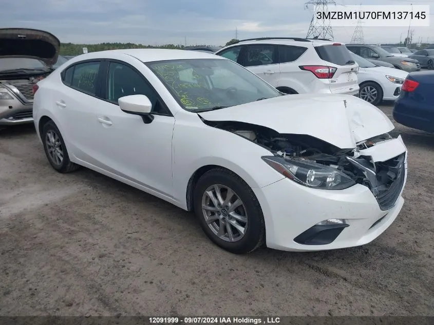 2015 Mazda Mazda3 VIN: 3MZBM1U70FM137145 Lot: 12091999