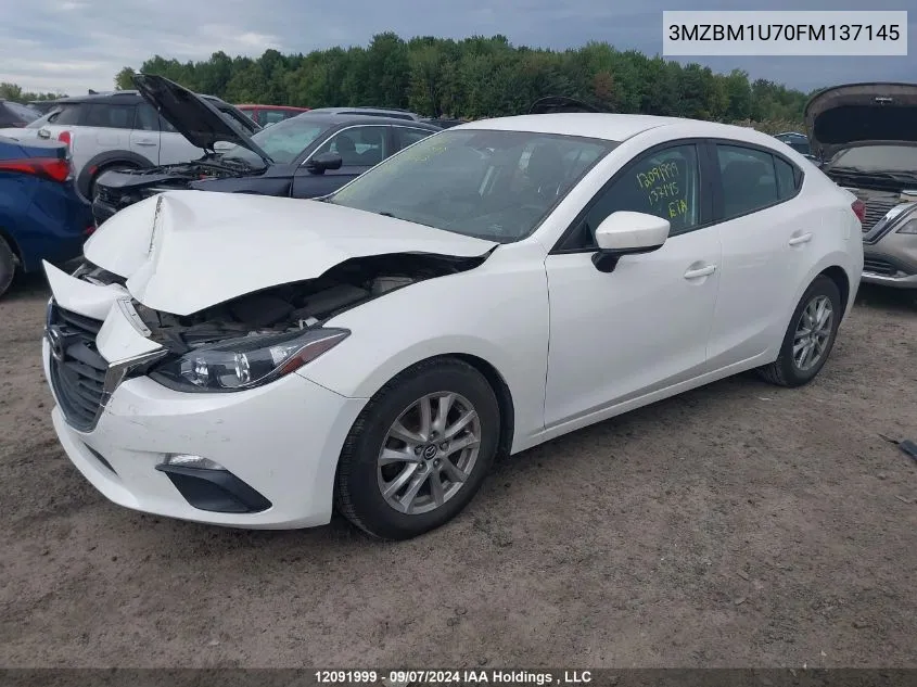 2015 Mazda Mazda3 VIN: 3MZBM1U70FM137145 Lot: 12091999