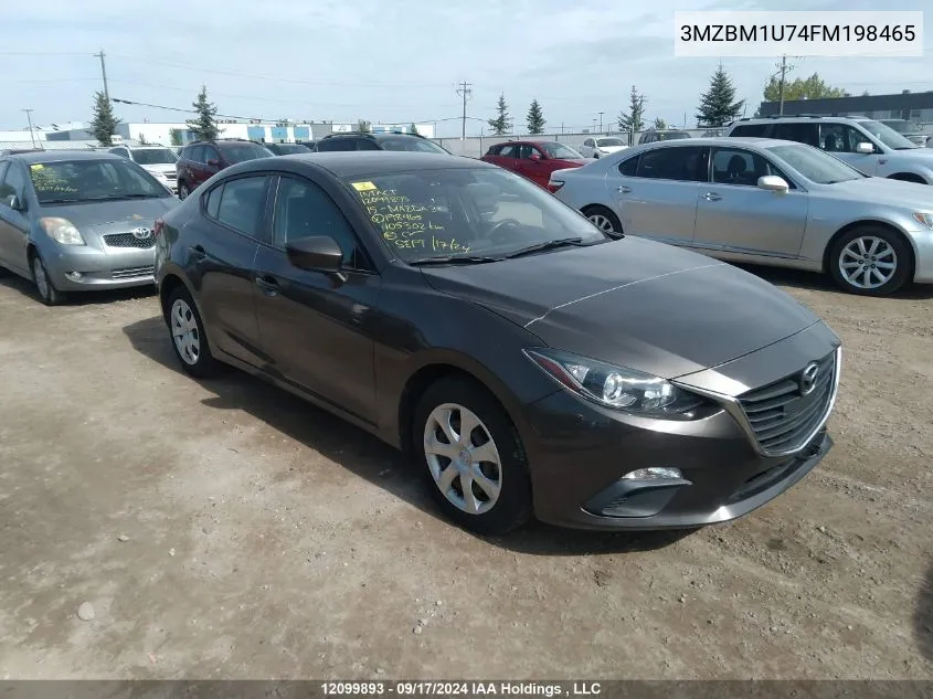 2015 Mazda 3 Sport VIN: 3MZBM1U74FM198465 Lot: 12099893