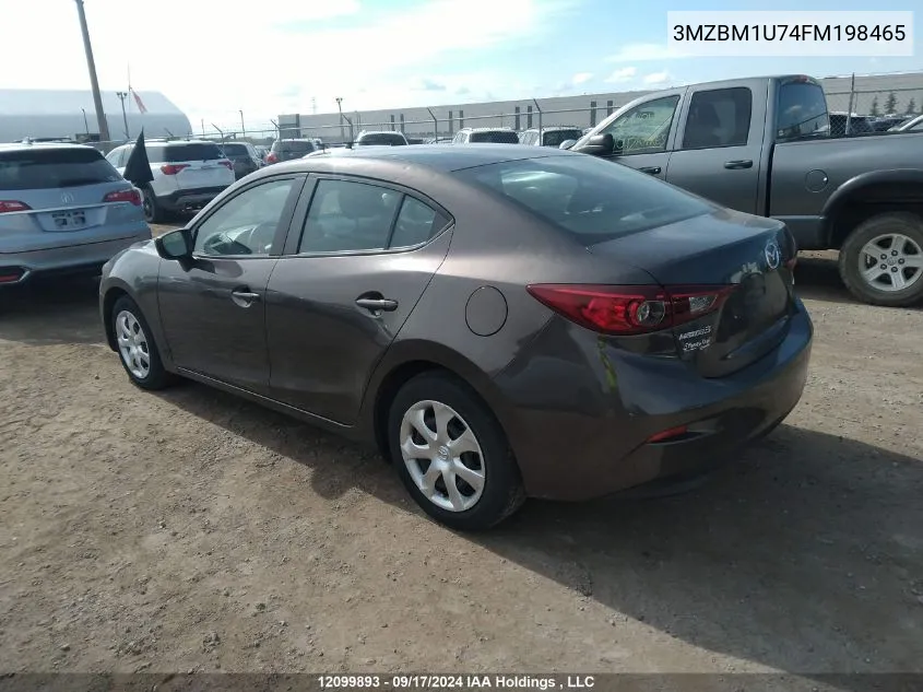 2015 Mazda 3 Sport VIN: 3MZBM1U74FM198465 Lot: 12099893