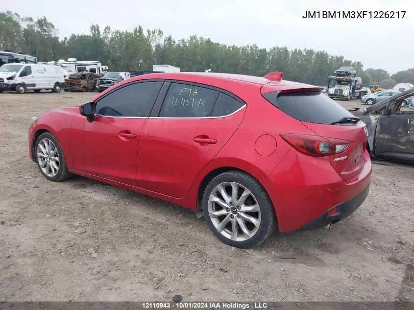 2015 Mazda Mazda3 VIN: JM1BM1M3XF1226217 Lot: 12110943