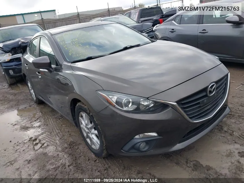 2015 Mazda 3 Touring VIN: 3MZBM1V72FM215763 Lot: 12111559