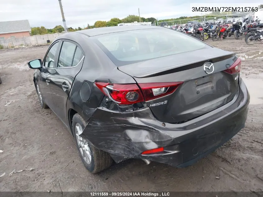 2015 Mazda 3 Touring VIN: 3MZBM1V72FM215763 Lot: 12111559