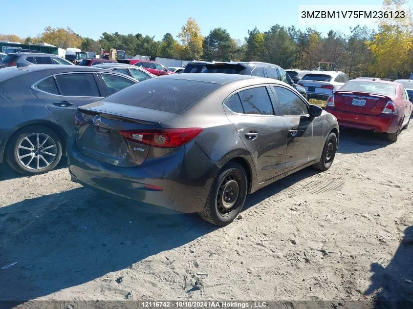 2015 Mazda Mazda3 VIN: 3MZBM1V75FM236123 Lot: 12116742