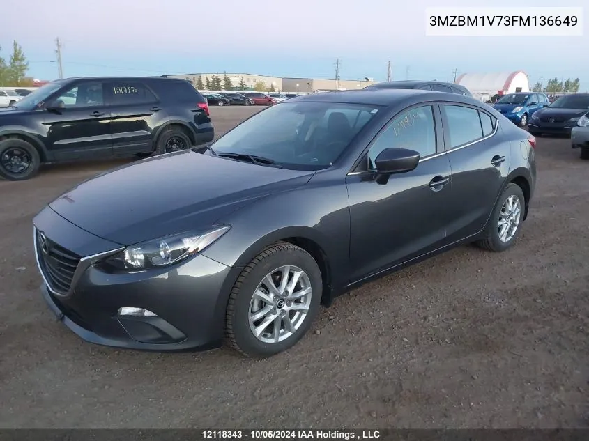 2015 Mazda 3 Touring VIN: 3MZBM1V73FM136649 Lot: 12118343