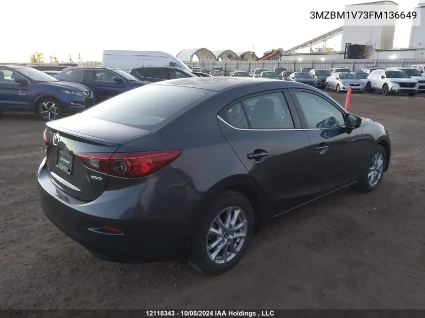 2015 Mazda 3 Touring VIN: 3MZBM1V73FM136649 Lot: 12118343